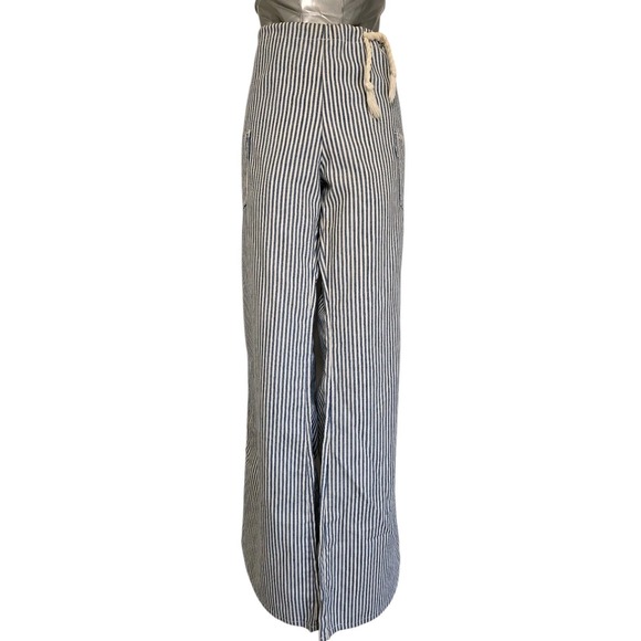 Levi's Denim - Levis Womens‎ 70s Vintage Denim Blue White Stripe Jeans Size 11 Rope Tie